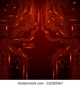 Technological vector background with a circuit board pattern