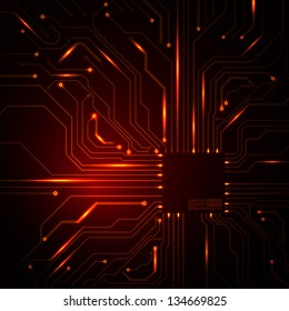 Technological vector background with a circuit board texture