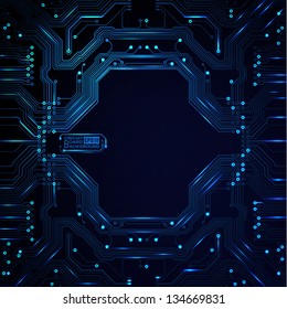 Technological vector background with a circuit board texture