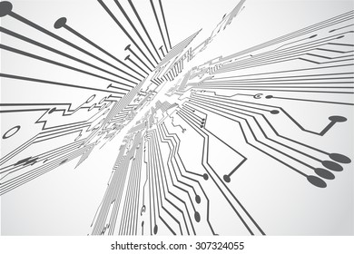 Technological vector background with a circuit board