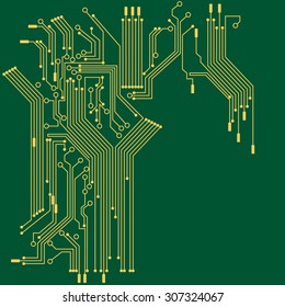 Technological vector background with a circuit board