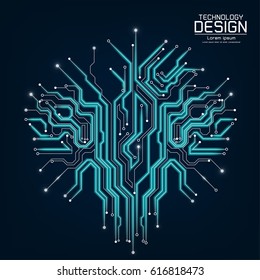 Technological vector background with a circuit board texture, illustration