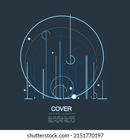 Technological vector design with circles and lines. Modern geometric composition. Abstract technical background template
