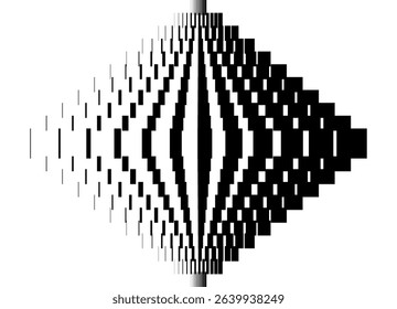 Technological Vector pattern of black pixels on a white background. Modern design element. Vector digital background for covers, advertising, posters. Abstract yule