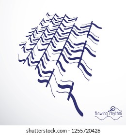 Technological vector wallpaper made with abstract lines. Modern geometric composition can be used as template and layout. 