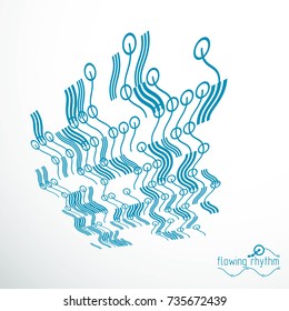 Technological vector wallpaper made with abstract lines. Modern geometric composition can be used as template and layout. 