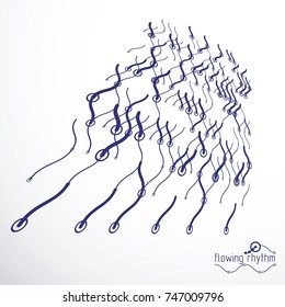 Technological vector wallpaper made with abstract lines. Modern geometric composition can be used as template and layout. 