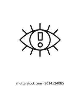 Technological vision icon. Represents the concept of surveillance, monitoring, and high-tech security systems that use optical recognition in social media, app, and web design. Vector illustration.