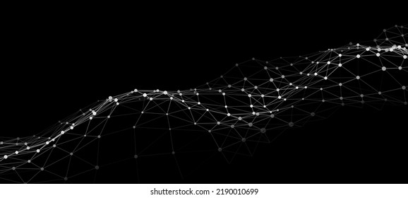 Technological wave of data transmission. Digital background. 3D vector illustration.