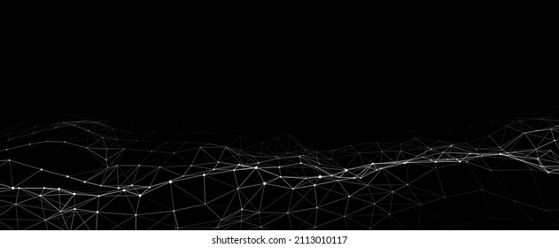 Technological wave of dots and lines. Technology background concept. Big data visualizations. Network connections. Vector illustration for website.