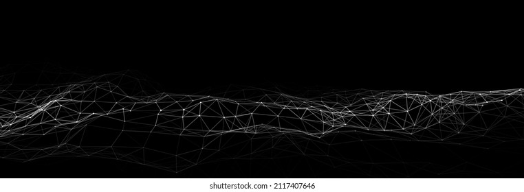 Technological wave of dots and lines. Technology background concept. Big data visualizations. Network connections. Vector illustration for website.