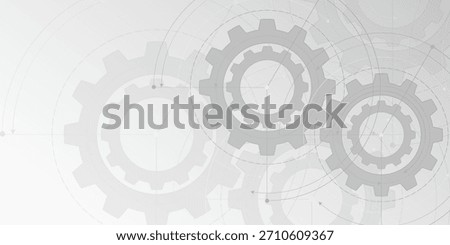 Technological white background. New technologies. Gears. Engineering industry. Vector illustration .