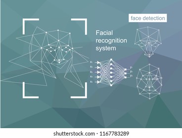 Technologies, approaches to face recognition, vector concept. Neural network algorithm. 