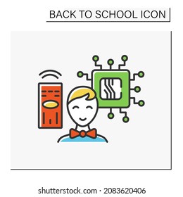Technologies color icon. School subject. Learning modern technologies at school. Education concept. Isolated vector illustration