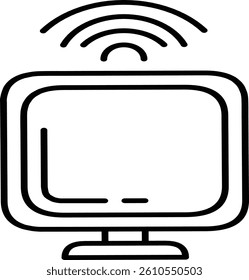 technologies electric appliance, pc signal monitor icon for design graphics element vector eps format