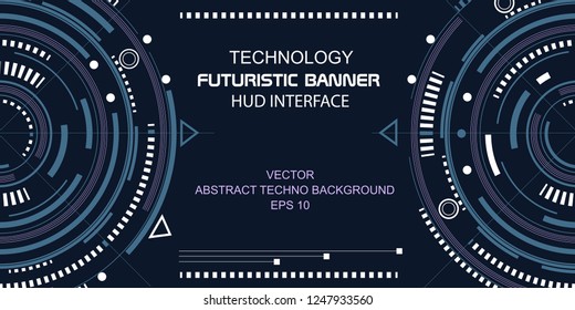 Technologies of the Future, Baner.Technical drawings .Round HUD Elements.