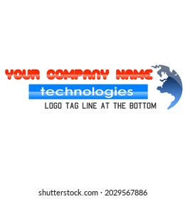 Technologielogo. Verwendung für Firmenname und Firmenlogo. Kartensymbol.