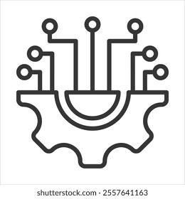 Technologies Outline Icon Vector Illustration