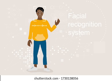 Technologies for personal identification, face and voice recognition. Modern neural network technologies for security, concept