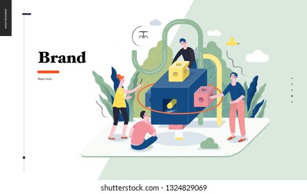 Technologie 1 - Modernes, flaches Vektorkonzept, Metapher für die digitale Illustration, Markenwerbung. Workflows und Teammanagement Kreative Design-Vorlage für die Landung von Webseiten