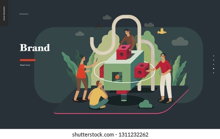 Technology 2 -Brand modern flat vector concept digital illustration branding metaphor, company brand promotion. Business workflow and team management Creative landing web page design template