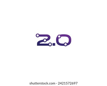 Technology 2.0. Technology number Creative eye catching number design