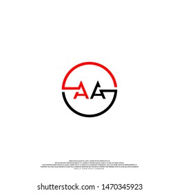 technology AA circle logo letters concept. modern business logo template