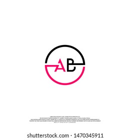 technology AB circle logo letters concept. modern business logo template