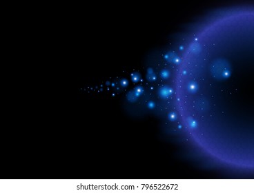 Technology abstract background with atomic structure on blue tone, Vector illustration background.