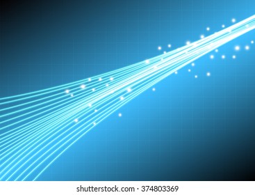 Technology abstract background with beam glowing line for innovation technology concept, vector illustration