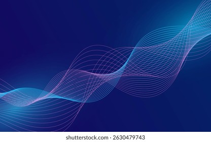 Technology abstract background, blue gradations,line wave pink and blue gradations, colorful, trendy design, vector illustration.