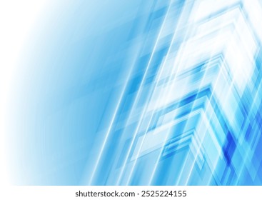 Technology abstract background with bright blue glossy arrows. Abstract geometric vector design
