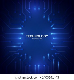 Technology abstract background with circuit board in communication concept. vector illustration