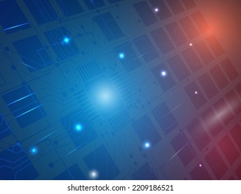 Technologie, abstrakter Hintergrund. Schalttafel. Lichtverbindungsnetztechnik-Signal.