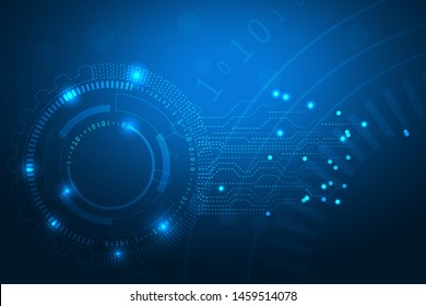 technology abstract background and circuit vector. big data digital technology abstract background. future innovation development.