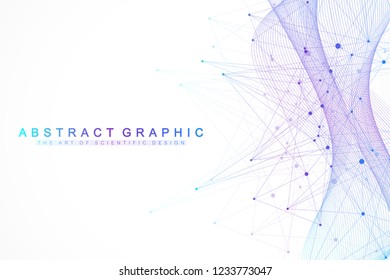 Technology abstract background with connected line and dots. Big data visualization. Artificial Intelligence and Machine Learning Concept Background. Analytical networks. Vector illustration