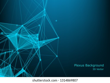 Technology abstract background with connected line and dots. Big data visualization. Perspective backdrop visualization. Analytical networks. Vector illustration