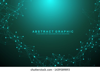 Technology abstract background with connected line and dots. Big data visualization. Artificial Intelligence and Machine Learning Concept Background. Analytical networks. Vector illustration.
