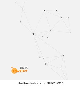 Technology abstract background with connected line and dots. Vector geometric illustration.