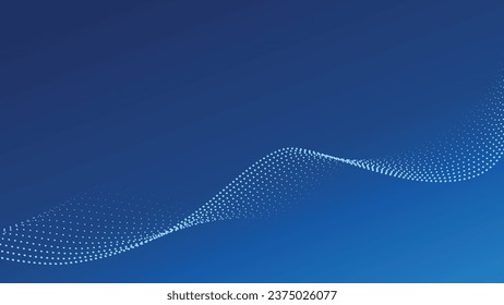 Technology abstract background. Abstract Flowing dot particles. Scientific background. Dots structure, shape. Abstract geometric gradient backdrop. Vector