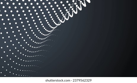 Technology abstract background. Abstract Flowing dot particles. Scientific background with copy space. Dots structure, shape. Abstract geometric gradient backdrop. Vector