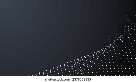 Technology abstract background. Abstract Flowing dot particles. Scientific background with copy space. Dots structure, shape. Abstract geometric gradient backdrop. Vector