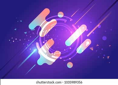 Technology abstract background glow round shape