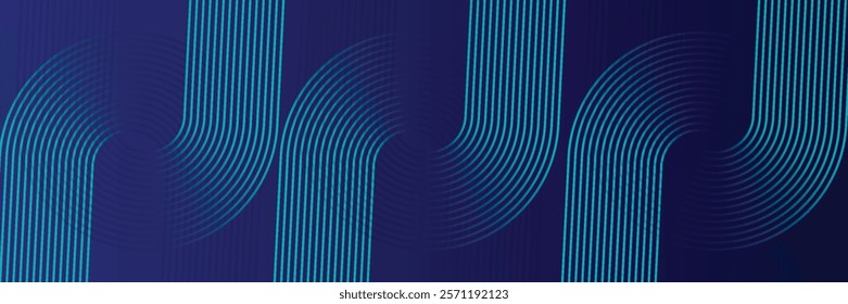 Technology abstract background with glowing geometric lines. Shiny blue rounded square lines pattern. Modern futuristic graphic design. Suit for business, website, corporate, brochure, banner