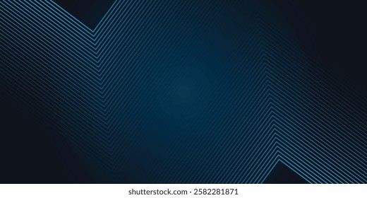 Technology abstract background with glowing geometric lines. Shiny blue rounded square lines pattern. Modern futuristic graphic design. Suit for business, website, corporate, brochure, banner