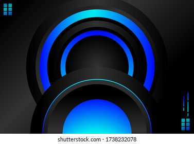 Technology abstract background with gradient color blue and black. Can be used in web, backdrop, banner, poster, dashboard and more