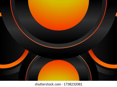 Technology abstract background with gradient color orange and black. Can be used in backdrop, banner, poster, dashboard and more