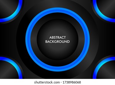 Technology abstract background with gradient color blue and black. 