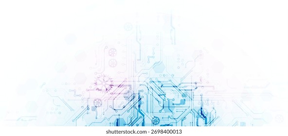 Fundo abstrato da tecnologia. Vetor desenhado à mão.