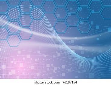 Technology abstract background - hexagon. Vector illustration